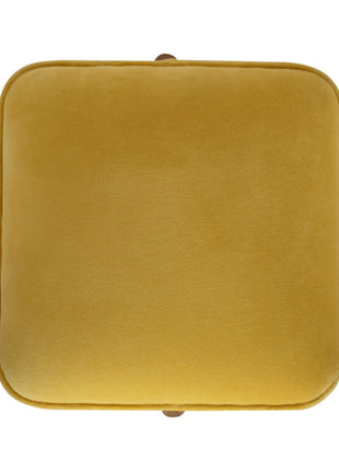 Mustard Velvet Solid Footstool