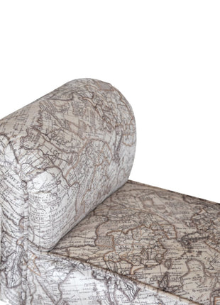 Map Printed Bedroom Bench