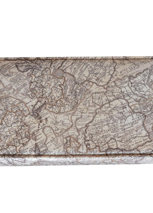 Map Printed Bedroom Bench