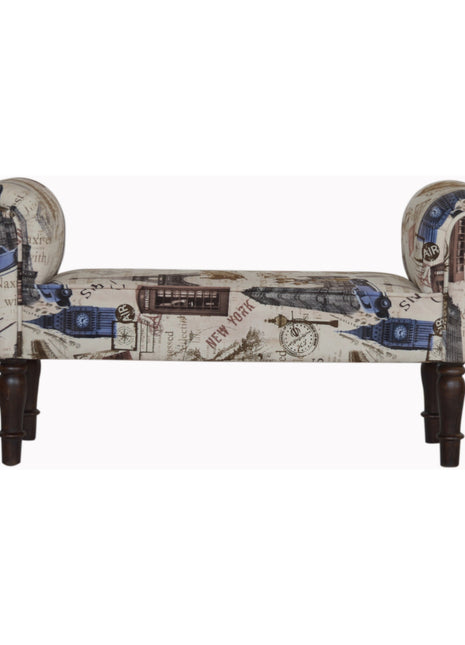IN1275 - Banco de dormitorio con estampado de ciudad
