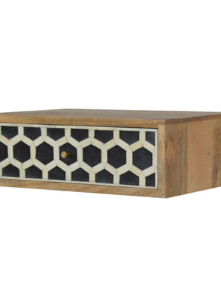 Wall Mounted Bone Inlay Bedside