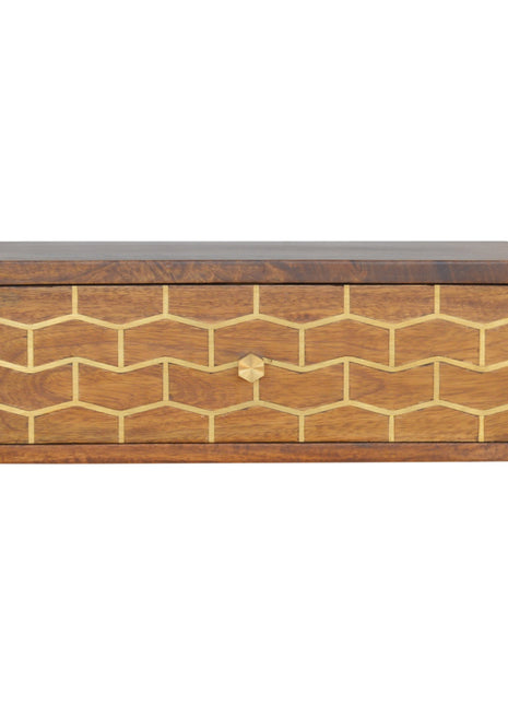 Floating Gold Art Chestnut Bedside