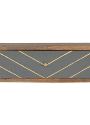 Floating Cement Brass Inlay Bedside