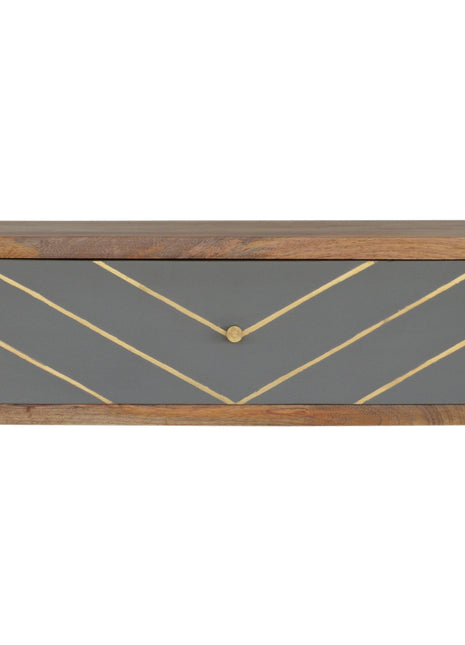 Floating Cement Brass Inlay Bedside