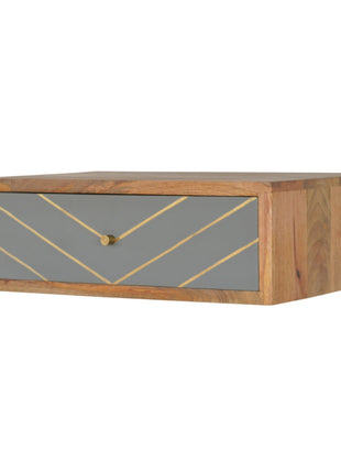 Floating Cement Brass Inlay Bedside