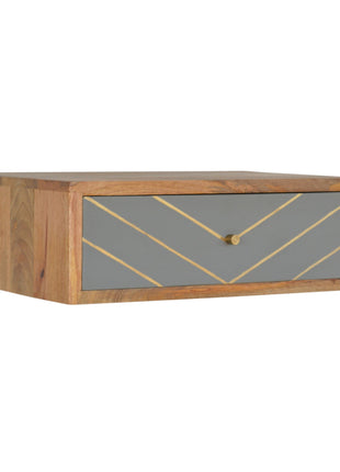 Floating Cement Brass Inlay Bedside
