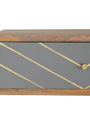 Floating Cement Brass Inlay Bedside