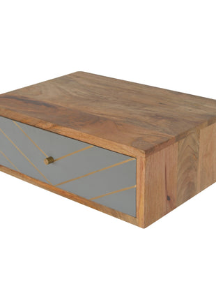 Floating Cement Brass Inlay Bedside