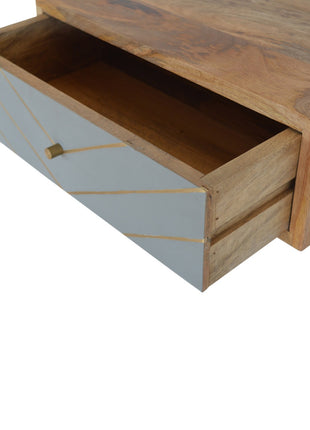 Floating Cement Brass Inlay Bedside