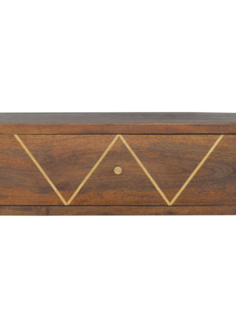 Floating Chestnut Brass Bedside