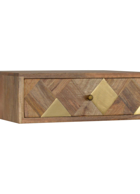 Wall Mounted Brass Inlay Bedside
