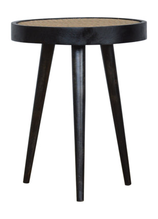 Carbon Black Rattan End Table