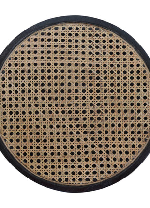 Carbon Black Rattan End Table
