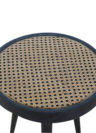 Carbon Black Rattan End Table