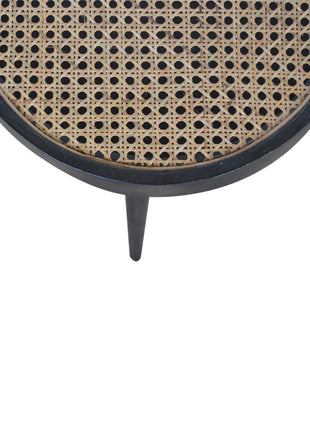 Carbon Black Rattan End Table