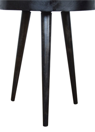 Carbon Black Rattan End Table