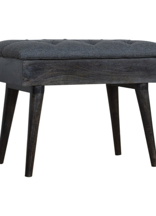 Black Tweed Storage Bench