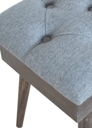 Black Tweed Storage Bench
