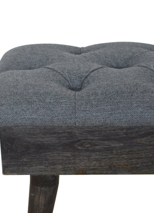 Black Tweed Storage Bench