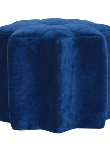 Blue Velvet Star Footstool