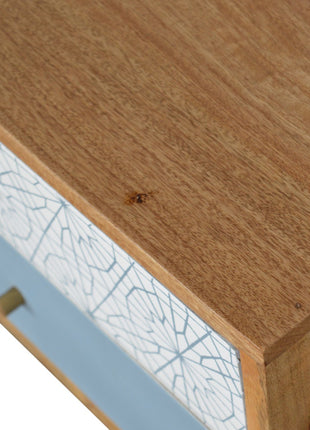 Blue Patterned Bedside