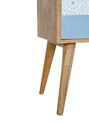 Blue Patterned Bedside