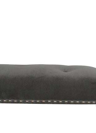 French Style Grey Velvet Bench