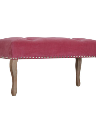 French Style Pink Velvet Bench