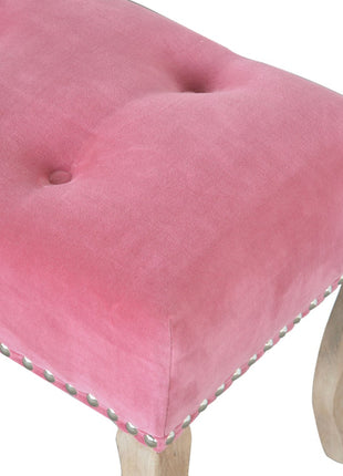 French Style Pink Velvet Bench