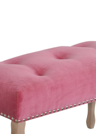 French Style Pink Velvet Bench