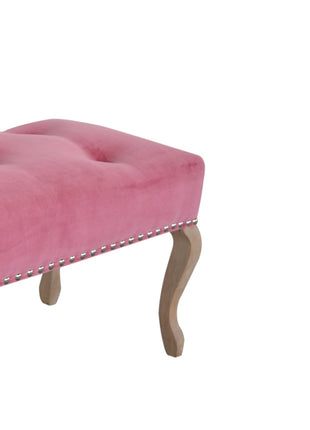 French Style Pink Velvet Bench
