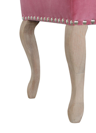 French Style Pink Velvet Bench