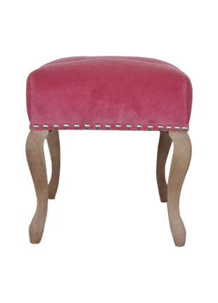 French Style Pink Velvet Bench