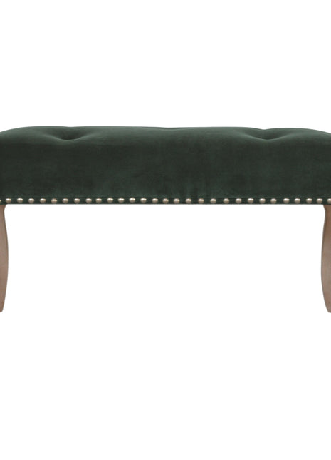 Banco de terciopelo esmeralda estilo francés