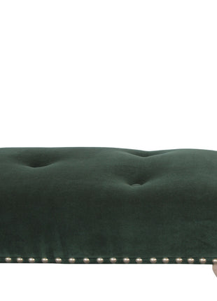 French Style Emerald Velvet Bench