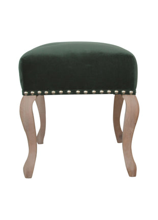 French Style Emerald Velvet Bench