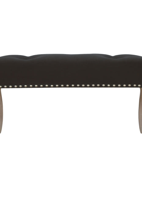 French Style Black Velvet Bench