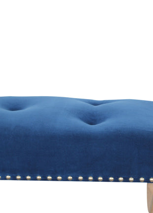 French Royal Blue Velvet Bench