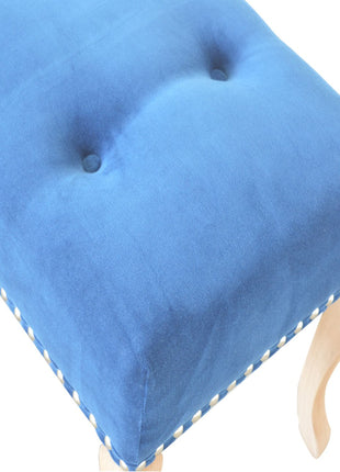 French Royal Blue Velvet Bench