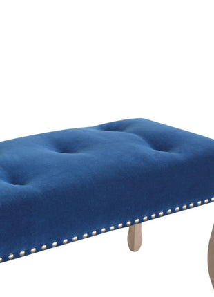 French Royal Blue Velvet Bench