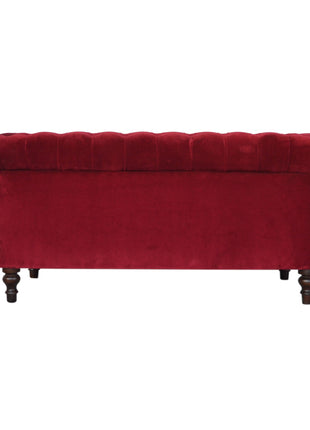 Wine Red Velvet Chesterfield Sofa