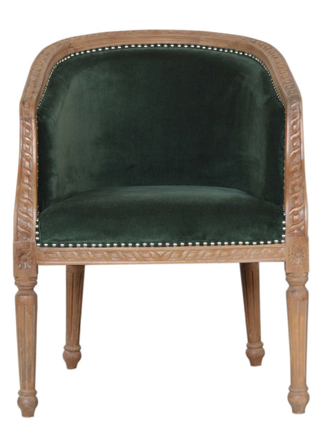 Silla ocasional de terciopelo esmeralda