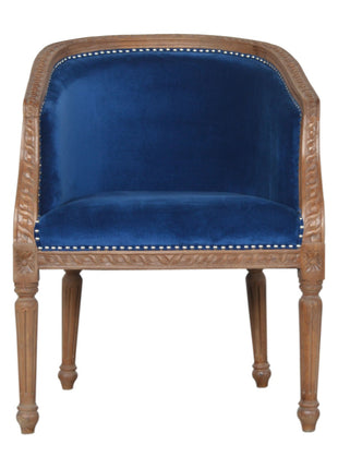 Silla ocasional de terciopelo azul real