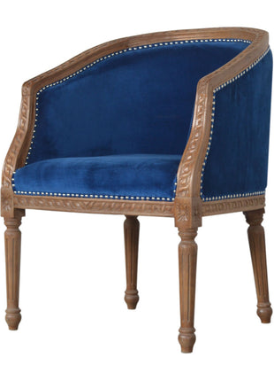 Silla ocasional de terciopelo azul real