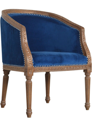 Silla ocasional de terciopelo azul real