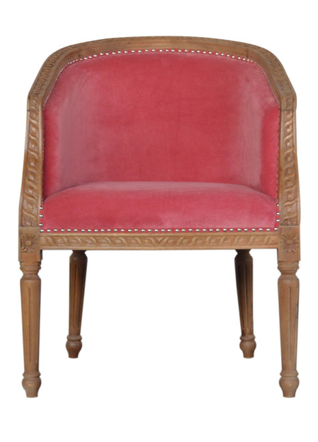 Silla ocasional de terciopelo rosa