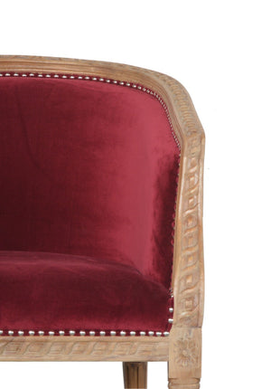 Silla ocasional de terciopelo rojo vino