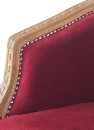Silla ocasional de terciopelo rojo vino