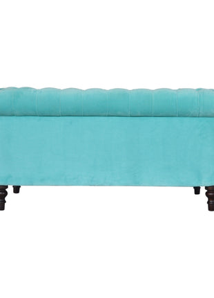 Chesterfield-Sofa aus Aqua-Samt