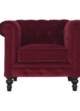 Wine Red Chesterfield Armchair